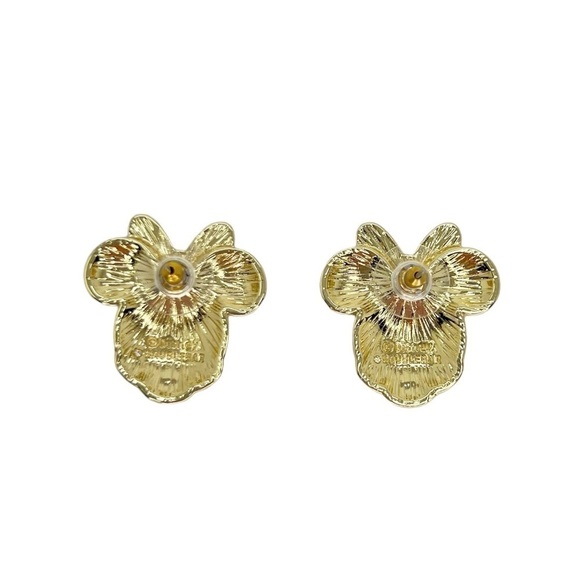 Disney x Baublebar Minnie Mouse Earrings Red Bow Crystals Gold Plated New NWT - Picture 2 of 4